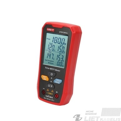 MPPT testeris, 5-1800W, 0-20A, 12-150VDC, rankinis/auto režimas, Bluetooth, UNI-T 5