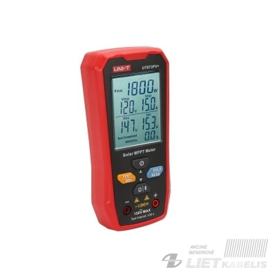 MPPT testeris, 5-1800W, 0-20A, 12-150VDC, rankinis/auto režimas, Bluetooth, UNI-T 8 MPPT testeris, 5-1800W, 0-20A, 12-150VDC, rankinis/auto režimas, Bluetooth, UNI-T 8