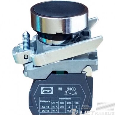 Mygtukinis jungiklis FP PCP 1NO juodas, PF Mygtukinis jungiklis FP PCP 1NO juodas, PF