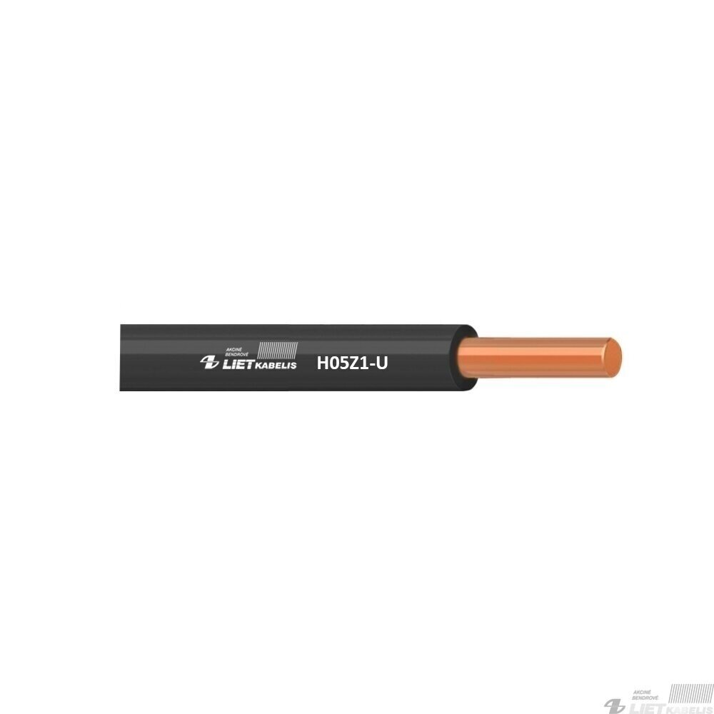 Instaliacinis viengyslis monolitinis laidas H07Z1-U 1,5 mm² behalogeninis Dca, Lietkabelis