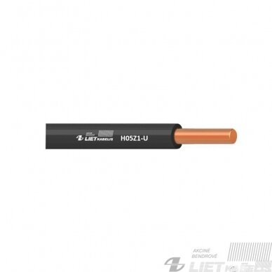 Instaliacinis viengyslis monolitinis laidas H07Z1-U 1,5 mm² behalogeninis Dca, Lietkabelis Instaliacinis viengyslis monolitinis laidas H07Z1-U 1,5 mm² behalogeninis Dca, Lietkabelis
