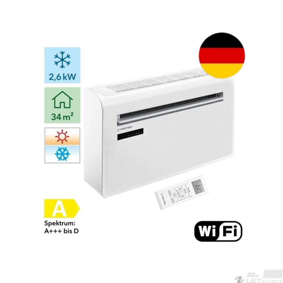 Oro kondicionieriaus PAC-W 2650 SH be išorinio bloko su WI-FI Trotec Oro kondicionieriaus PAC-W 2650 SH be išorinio bloko su WI-FI Trotec