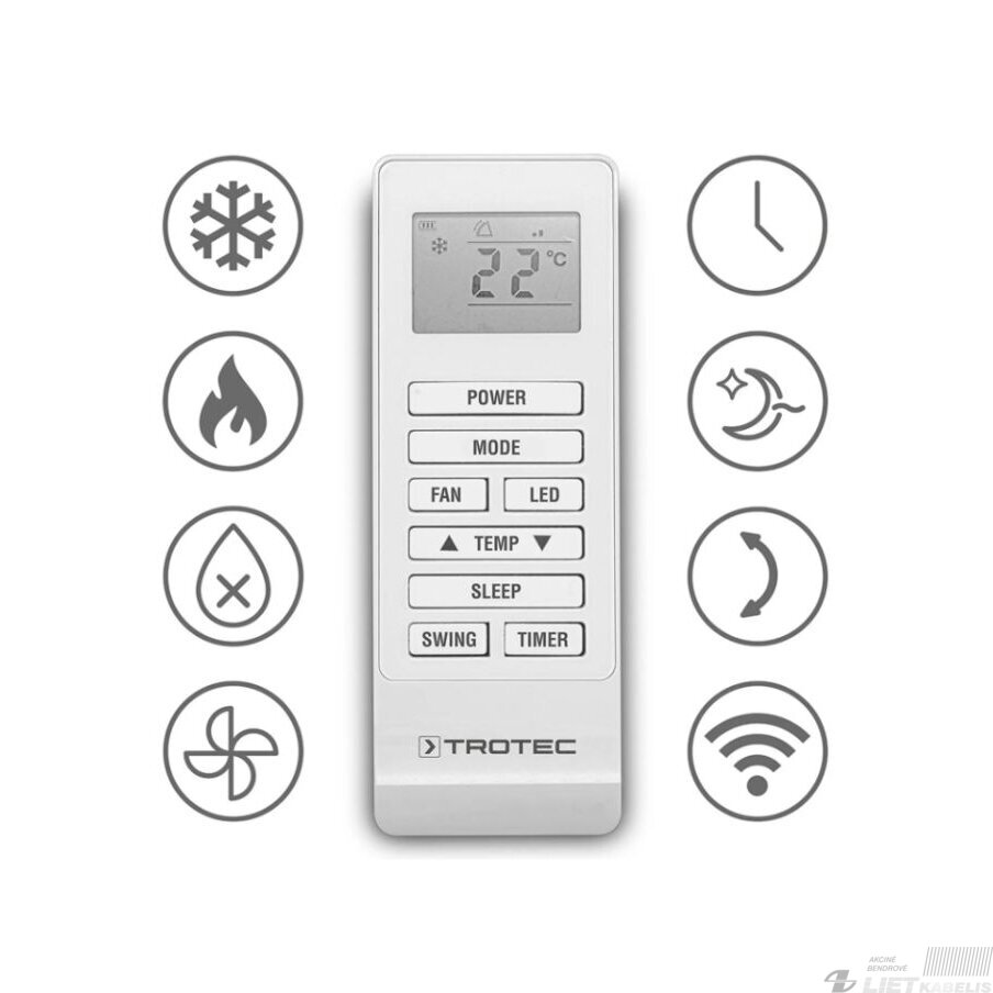 Oro kondicionieriaus PAC-W 2650 SH be išorinio bloko su WI-FI Trotec 8 Oro kondicionieriaus PAC-W 2650 SH be išorinio bloko su WI-FI Trotec 8