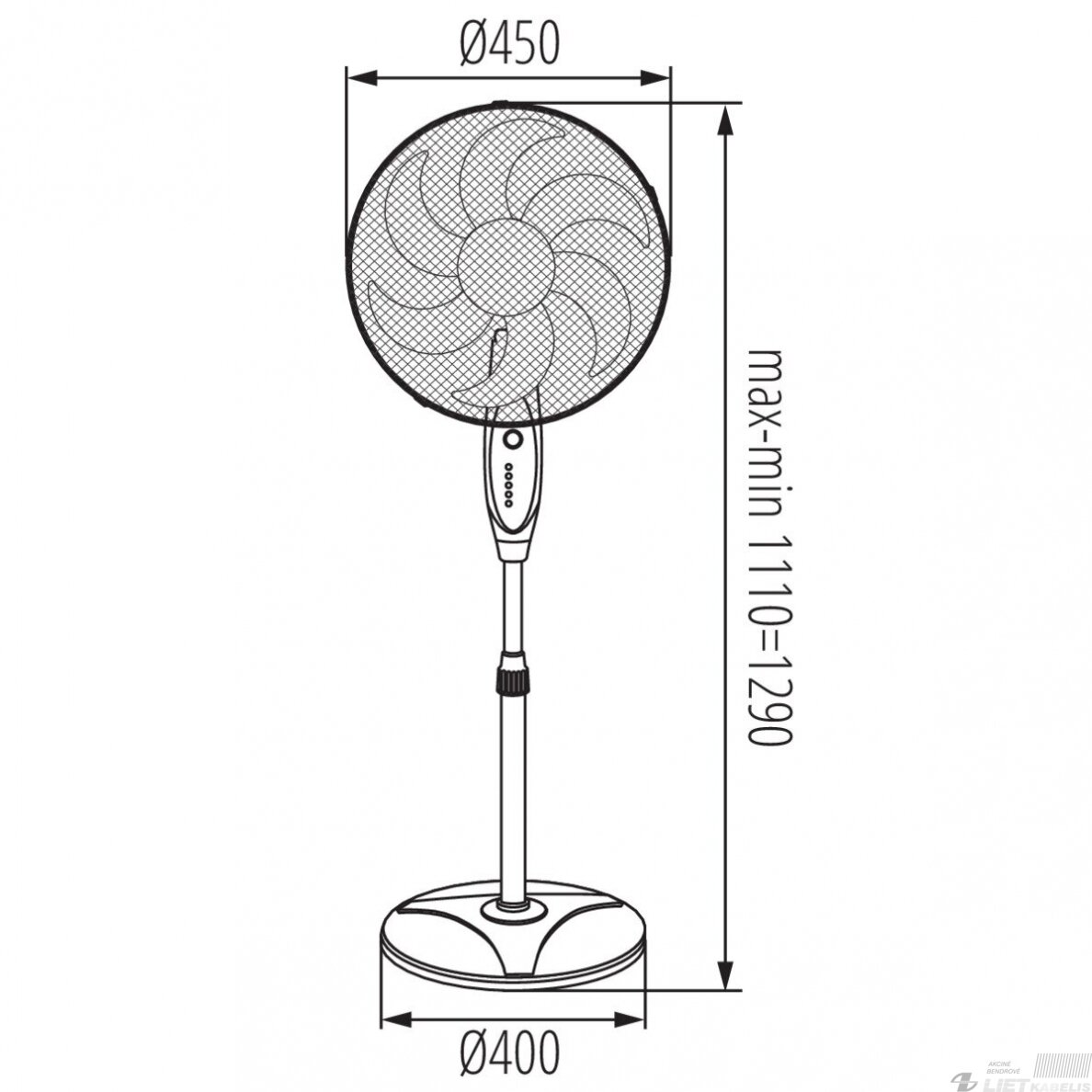 Pastatomas ventiliatorius su nuotolinio valdymo pultu VENETO-45RC-B, Greenberry 2 Pastatomas ventiliatorius su nuotolinio valdymo pultu VENETO-45RC-B, Greenberry 2