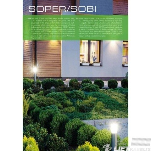 Pastatomas LED šviestuvas su saulės baterija SOBI PV 50, Kanlux 2 Pastatomas LED šviestuvas su saulės baterija SOBI PV 50, Kanlux 2