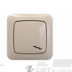 Perjungiklis, IP6 10-001-01 be rėmelio, smėlio spalva, Alfa, Liregus Perjungiklis, IP6 10-001-01 be rėmelio, smėlio spalva, Alfa, Liregus