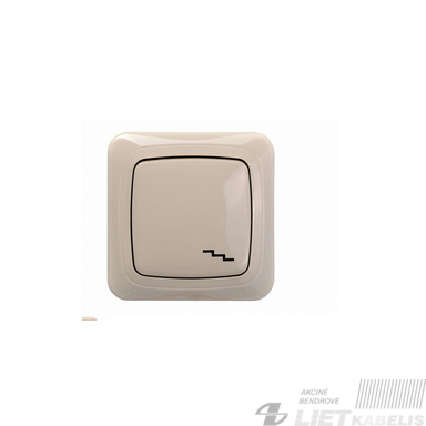 Perjungiklis, IP6 10-001-01 be rėmelio, smėlio spalva, Alfa, Liregus Perjungiklis, IP6 10-001-01 be rėmelio, smėlio spalva, Alfa, Liregus