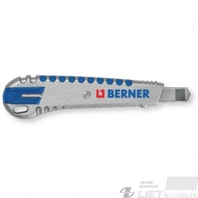 Peilis Blue Line ALU su gumine rankena, 9 mm, Berner Peilis Blue Line ALU su gumine rankena, 9 mm, Berner