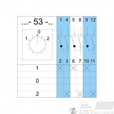 Perjungiklis  4G40-53-PK 1-0-2 40A virštinkinis, APATOR 1