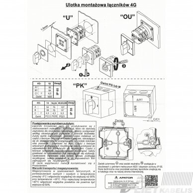 Perjungiklis kumštelinis 4G 25-53-PK 25A 3P (1-0-2) virštinkinis, APATOR 1