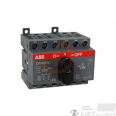 Perjungiklis modulinis 3F/40A 1-0-2 be rankenos, OT40F3C, ABB Perjungiklis modulinis 3F/40A 1-0-2 be rankenos, OT40F3C, ABB