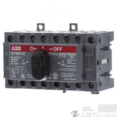 Perjungiklis modulinis 3F/40A 1-0-2 be rankenos OT40F4C, ABB Perjungiklis modulinis 3F/40A 1-0-2 be rankenos OT40F4C, ABB