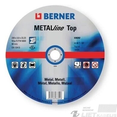 Pjovimo diskas METALline 230x1,9 BERNER