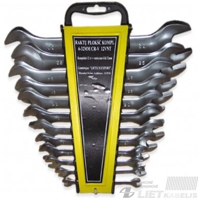 Plokščių raktų rinkinys 6-32mm,12vnt., Vagner 1
