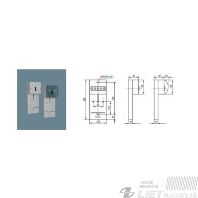 Plokštė 1fazės skaitikliui TLR-1F (N+PE) 9 modulių su stiklu, Elektro-Plast 2 Plokštė 1fazės skaitikliui TLR-1F (N+PE) 9 modulių su stiklu, Elektro-Plast 2