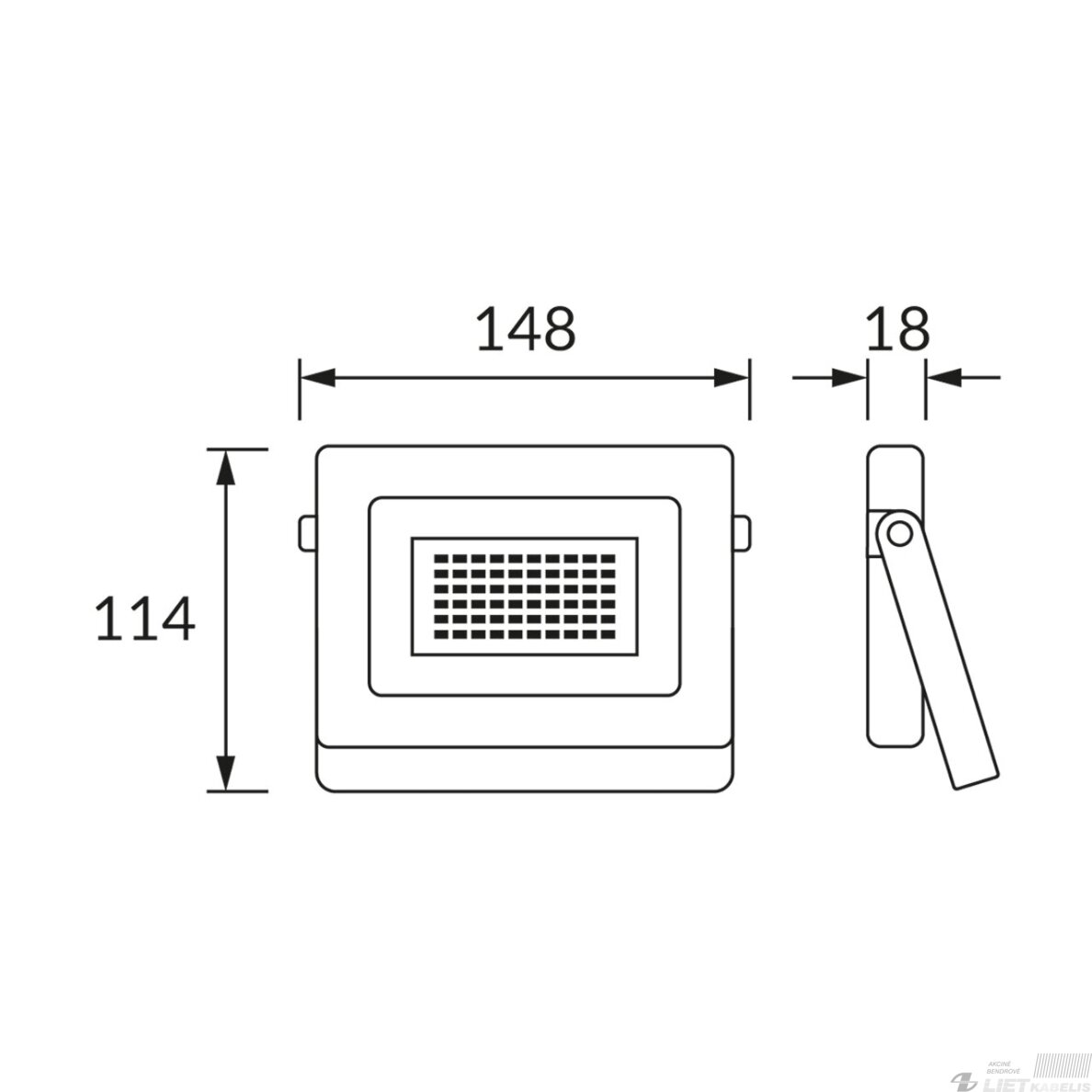 LED prožektorius TABLET  20W,  4300K, 2070lm, RGB, juodas, IP65, STRUHM 3