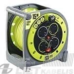 Prailgintuvas su rite 4 vietų, su įžeminimu, 230V, 3x1,5mm², 15m, Masterplug Prailgintuvas su rite 4 vietų, su įžeminimu, 230V, 3x1,5mm², 15m, Masterplug