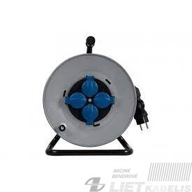 Prailgintuvas su metaline rite 4 vietų, 3x1,5mm² 25m guma, IP44, F - ELEKTRO