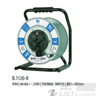 Prailgintuvo ritė B.1120-R 4vietų metalinė (tuščia), ø290mm, IP44, PAWBOL
