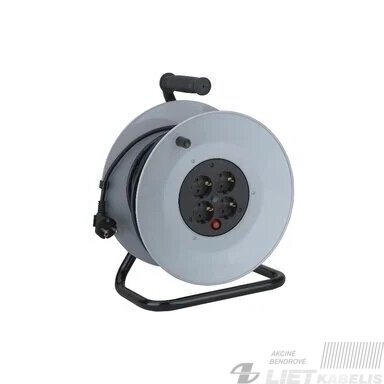 Prailgintojas ritėje 4vietų 3x1.5mm², 25m, metalinis, IP20, Cable Reel
