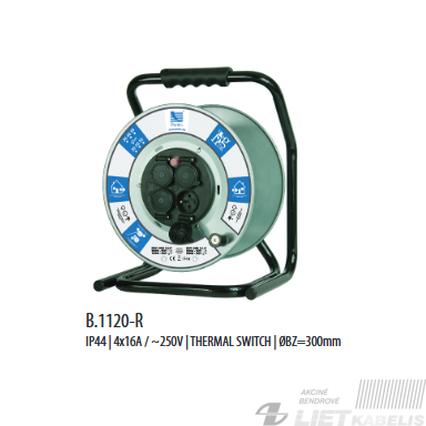 Prailgintuvo ritė B.1120-R 4vietų metalinė (tuščia), ø290mm, IP44, PAWBOL