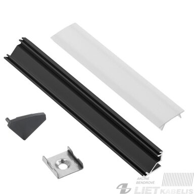 Profilis aliuminis  LED juostoms, juodas, kampinis CORNER 10 BC/UX, Topmet