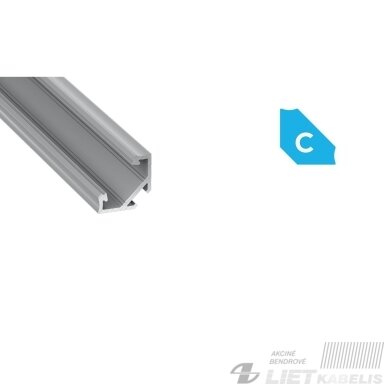 Profilis aliuminis, LED juostoms kampinis CORNER 45 anoduotas, LUMINES Profilis aliuminis, LED juostoms kampinis CORNER 45 anoduotas, LUMINES