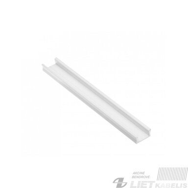 Profilis aliuminis pridedamas LED juostoms GLAX mini baltas, 2m
