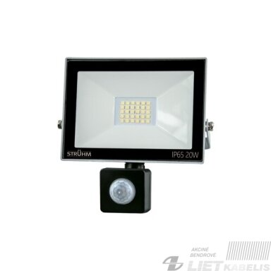 Prožektorius LED 20W 6500K su davikliu, pilkas IP65, STRUHM Prožektorius LED 20W 6500K su davikliu, pilkas IP65, STRUHM