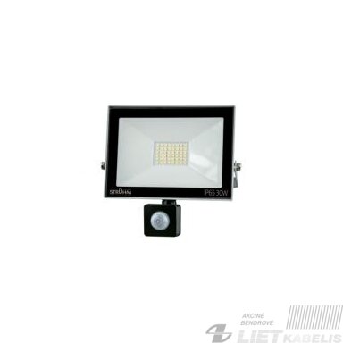 Prožektorius LED 30W 6500K su davikliu, pilkas IP65, STRUHM Prožektorius LED 30W 6500K su davikliu, pilkas IP65, STRUHM