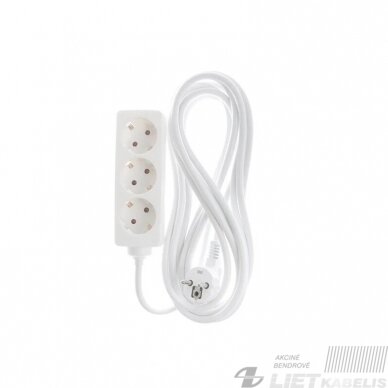 Prailgintas 3 vietų 1,5m H05VV-F3x1.0mm² su įžeminimu, SPECTOR LIGHT Prailgintas 3 vietų 1,5m H05VV-F3x1.0mm² su įžeminimu, SPECTOR LIGHT