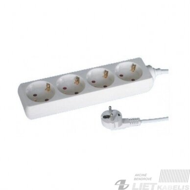 Prailgintojas 4 vietų su įžeminimu 1,5m, 3x1,5mm², VPB Prailgintojas 4 vietų su įžeminimu 1,5m, 3x1,5mm², VPB