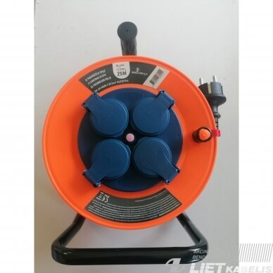 Prailgintuvas ritėje 4 vietų, H05VV-F 3x1,5mm², 25m, IP44, SPECTOR Light Prailgintuvas ritėje 4 vietų, H05VV-F 3x1,5mm², 25m, IP44, SPECTOR Light