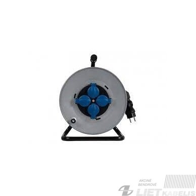 Prailgintuvas su metaline rite 4 vietų, 3x1,5mm² 25m guma, IP44, F - ELEKTRO Prailgintuvas su metaline rite 4 vietų, 3x1,5mm² 25m guma, IP44, F - ELEKTRO