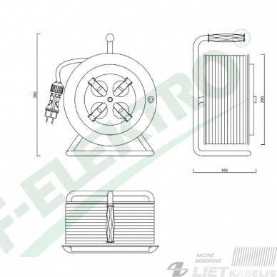 Prailgintuvas su metaline rite 4 vietų, 3x1,5mm² 25m guma, IP44, F - ELEKTRO 1 Prailgintuvas su metaline rite 4 vietų, 3x1,5mm² 25m guma, IP44, F - ELEKTRO 1
