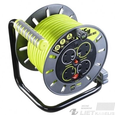 Prailgintuvas su rite 4 vietų u įžeminimu, 230V, 3x1,5mm², 25m, Masterplug 2 Prailgintuvas su rite 4 vietų u įžeminimu, 230V, 3x1,5mm², 25m, Masterplug 2