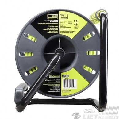 Prailgintuvas su rite 4 vietų u įžeminimu, 230V, 3x1,5mm², 25m, Masterplug 3 Prailgintuvas su rite 4 vietų u įžeminimu, 230V, 3x1,5mm², 25m, Masterplug 3
