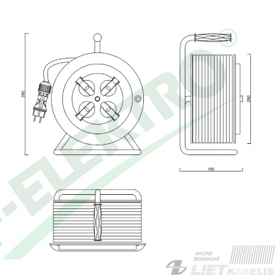 Prailgintuvas su metaline rite 4 vietų, 3x1,5mm² 40m guma, IP44, F - ELEKTRO 1 Prailgintuvas su metaline rite 4 vietų, 3x1,5mm² 40m guma, IP44, F - ELEKTRO 1