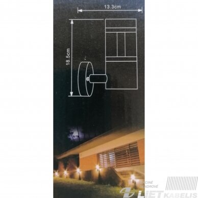 Prie sienos tvirtinamas LED šviestuvas ALBERO-A, 11W, IP54, GTV 2