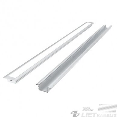 LED profilis anoduotas su dangteliu laikikliu ir akle, įleidžiamas 2m, LEDLine LED profilis anoduotas su dangteliu laikikliu ir akle, įleidžiamas 2m, LEDLine