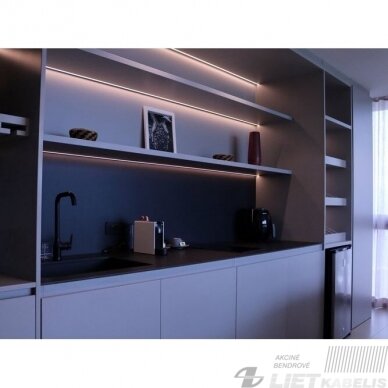 LED profilis anoduotas su dangteliu laikikliu ir akle, įleidžiamas 2m, LEDLine 2