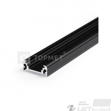 Profilis LED juostai juodas SURFACE10 BC/UX, 3m, Topmet Profilis LED juostai juodas SURFACE10 BC/UX, 3m, Topmet