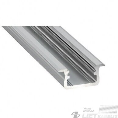 Profilis LED juostoms aliuminis anoduodos įleidžiamas, 2m, LUMINES Profilis LED juostoms aliuminis anoduodos įleidžiamas, 2m, LUMINES