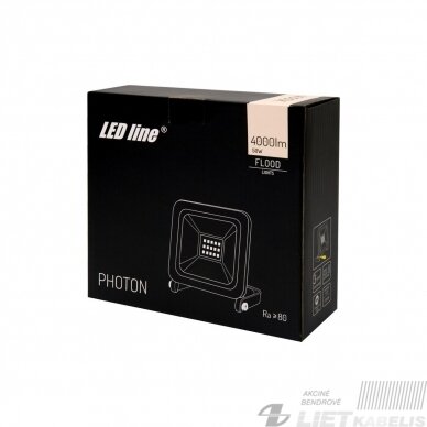 Prožektorius LED Photon 50W, 4000K, 4000Lm, IP65 juodas, LEDLine 3