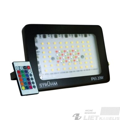 LED prožektorius TABLET 20W, 4300K, 2070lm, RGB, juodas, IP65, STRUHM LED prožektorius TABLET 20W, 4300K, 2070lm, RGB, juodas, IP65, STRUHM
