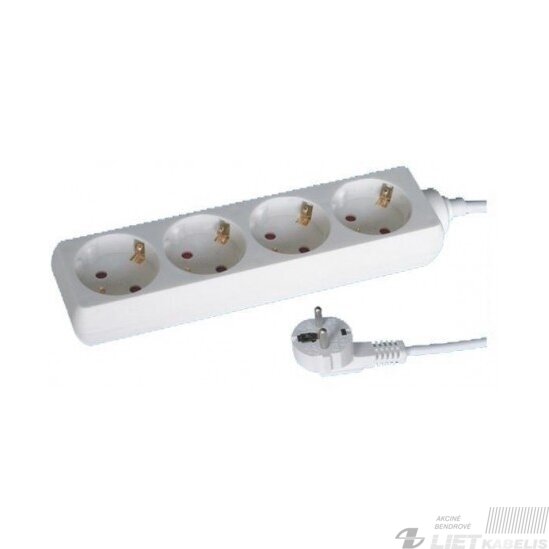Prailgintojas 4 vietų su įžeminimu 1,5m, 3x1,5mm², VPB Prailgintojas 4 vietų su įžeminimu 1,5m, 3x1,5mm², VPB