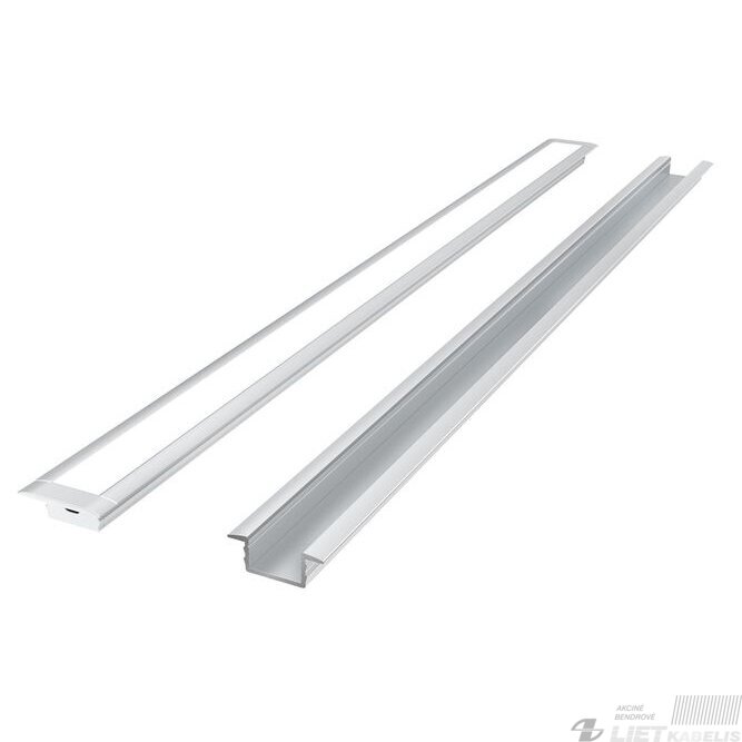 LED profilis anoduotas su dangteliu laikikliu ir akle, įleidžiamas 2m, LEDLine