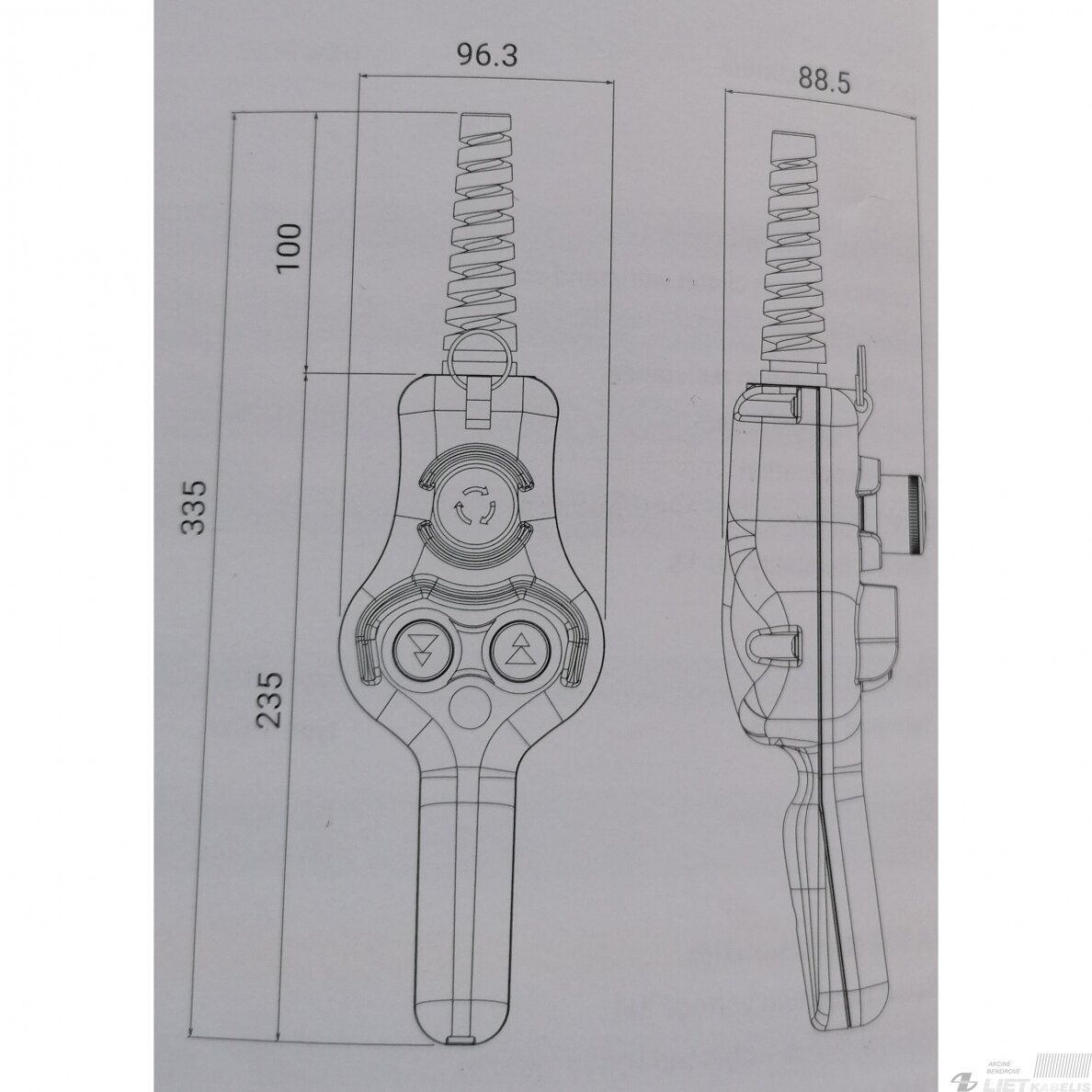 Pultas valdymo ERGO HP03.D2 3 mygtukai IP65 GG 1