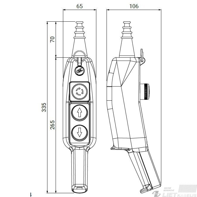 Pultas valdymo P03.1 3mygtukai IP65 GG 1 Pultas valdymo P03.1 3mygtukai IP65 GG 1