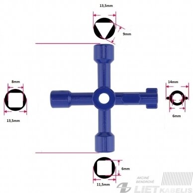 Raktas kryžminis elektros spintai 1